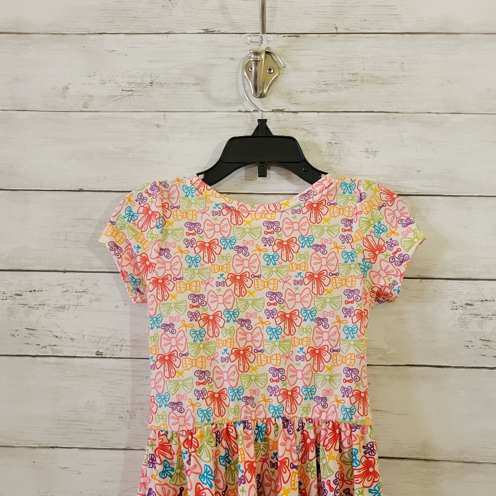 Dot Dot Smile Pink Purple Multicolor Bows Print‎ Toddler Kids Dress Size 2T - Picture 6 of 10